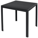 INDA-EXCLUSIV Alu Non-Wood Gartentisch anthrazit/schwarz 90x90x74cm-D691922