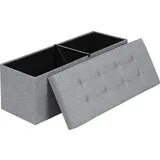 Songmics Sitzbank Truhenbank Hellgrau 110 x 38 x 38 cm