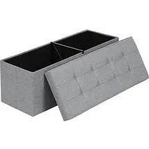 Songmics Sitzbank Truhenbank Hellgrau 110 x 38 x 38 cm