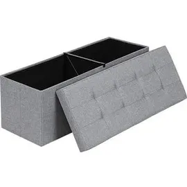 Songmics Sitzbank Truhenbank Hellgrau 110 x 38 x 38 cm
