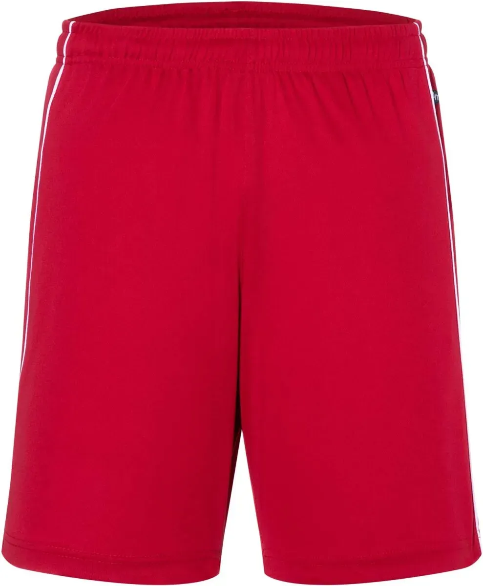 James & Nicholson Unisex Basic Team Shorts Sweat-Shorts JN387 red/white XL