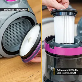 First Austria TZS First Austria Beutelloser Staubsauger grau/lila