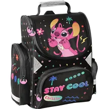 Goldkids Schulranzen für Mädchen Motiv STITCH Rucksack Tasche Lilo&Stitch disney - Schwarz/Rosa/Bunt