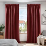 Deconovo verdunkelungsvorhänge thermovorhänge mit Kräuselband gardinen Thermovorhang Kälteschutz thermo gegen Kälte Thermogardine Hitzeschutz, 290x140 cm(HöhexBreite), Rot, 2er Set