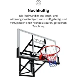 PEGASI Basketballbrett Pro Schwarz 140 x 80 cm