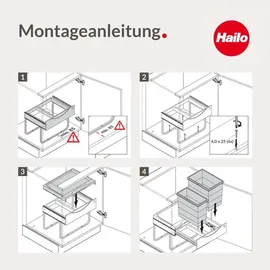 HAILO Abfallsammler 18 l Dunkelgrau