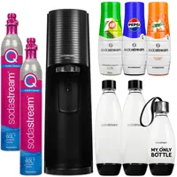 Wassersprudler SodaStream Terra Black + 3 Flaschen + Sirupe 7UP, Pepsi, Mirinda