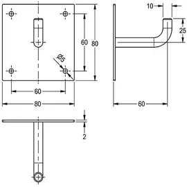 kwc aquarotter gmbh Garderobenhaken Heavy Duty 80 x 80 x 65 mm Chromnickelstahl