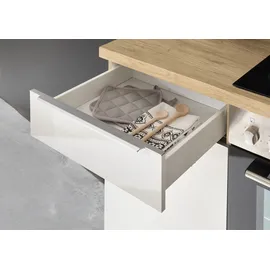 Respekta Küchenzeile Marleen 220 cm Weiß Artisan-Eiche