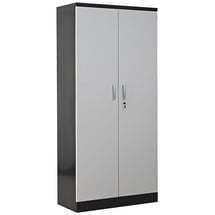 Gürkan Stahlschrank 100129 tiefschwarz, lichtgrau 92,0 x 42,0 x 195,0 cm, aufgebaut