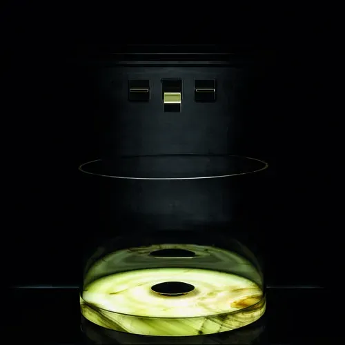 Glassdesign GLOBALL ICE LIGHT Aufsatzwaschtisch - gold satiniert