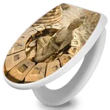 Banjado Toilettendeckel Mit Absenkautomatik WC-Sitz Soft Close Weiß Hygienischer Duroplast Leichte Montage Mit Motiv Sitzender Buddha