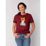 wat? APPAREL T-Shirt Fuchs in Weinrot | Gr.: 38