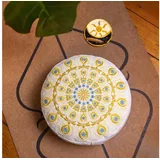 Karmandala Yogakissen Mandala Gold bestickt, rund ca. 40 cm