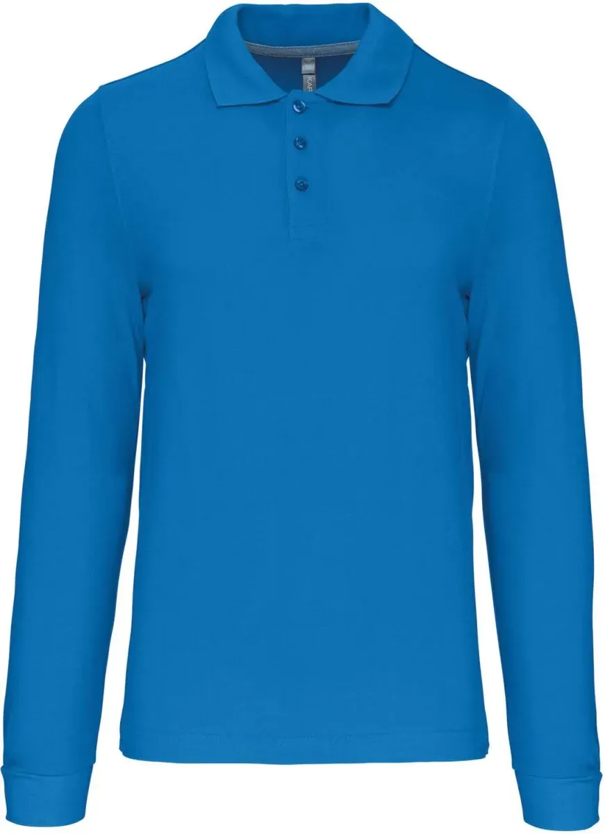 Kariban Herren Piqué Polo langarm K243 tropical blue XL