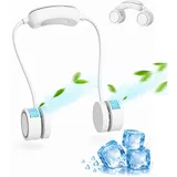 MOPUEA Turboventilator Nackenventilator Klappbar Akku Leise Sport Faltbar Mini 3 Stufen weiß