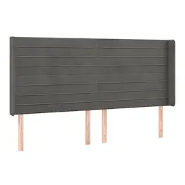 vidaXL Boxspringbett mit Matratze & LED Dunkelgrau 160x200 cm Samt