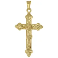 trendor Kreuzanhänger Kreuz mit Korpus Gold 333 (8 Kt) Kruzifix goldfarben