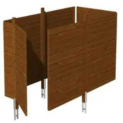 Skan Holz Abstellraum C1 für Carports - Profilschalung nussbaum