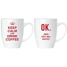 Brubaker Kaffeetasse 0,3 l Rot 2 St.