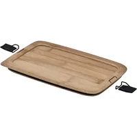 Rösle Brotzeitdeckel FLEXX 2GO 1,5 L eckig Bambus mit Clips, Silikonlippe, als Brotzeit- und Schneidbrett verwendbar, holzfarben