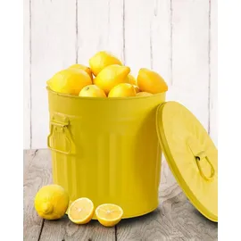 Jinfa Ascheeimer Metall Ø 21,5 cm 7 l Gelb