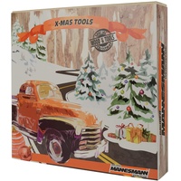 Brüder Mannesmann Werkzeuge MANNESMANN 599930 Hobby-Tool Kit Werkzeuge Adventskalender, Holz natur