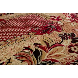 Tapiso Atlas Kurzflorteppich 300 x 400 cm Beige/Rot/Weiß
