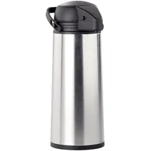 Rosenstein & Söhne Edelstahl-Pump-Vakuum-Isolierkanne silber 1,9 l