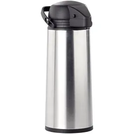 Rosenstein & Söhne Edelstahl-Pump-Vakuum-Isolierkanne silber 1,9 l