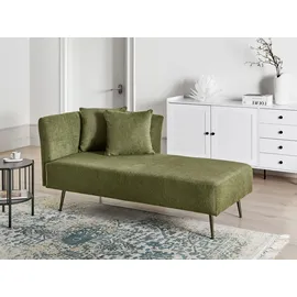 Beliani Linksseitige Chaiselounge RIOM Stoff Grün