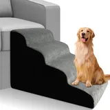 Vefhby Hundetreppe für Kleine Hunde, 4 Stufen 50cm Haustiertreppe für Sofa und Bett, Hunderampe Katzentreppe mit Abnehmbarem, Waschbarem Hunde Treppe