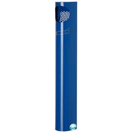 Proregal Praktischer Wandascher mit Abstreifblech Wandmontage 3,5 Liter, HxBxT 55 x 7,4 x 11 cm Verzinkter Stahl Blau