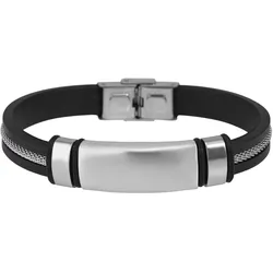 Edelstahlarmband ADELIA ́S "Herren Armband aus Edelstahl 21 cm", silber, Armbänder, Herren, 21, Edelstahl