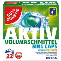 Gut & Günstig Vollwaschmittel »3in1 Caps Aktiv« 22 WL grün