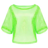 Aomig 80er 90er Jahre Outfit Damen, Leuchtendes Grün 80er Jahre Outfit, Party Accessoires für Faschingskostüm Karneval, 80er Jahre Damen Party Kostüme Frauen Karneval Ankleiden Satz Cosplay