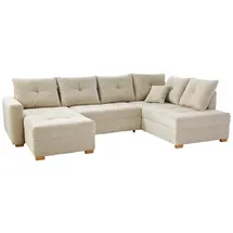 JOB Wohnlandschaft mit Funktion Abby Cord Light Greige