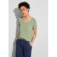 STREET ONE T-Shirt »Style Gerda«, mit längerer Rückseite, Gr. 36, soft moss green, , 53863520-36