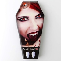 Vampirzähne Eckzähne "Blood Sucker", mit Abformmasse Thermoplast, Perfekter Halt! Vamp, Halloween, Vampir, Zombie, Dämon, Hexe, Fangs