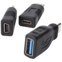 Heitech Adapter 3-er Set für Micro-USB und Mini-USB auf USB-C Stecker