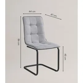 Home4You 2er Set, Hellgrau - Schwarz matt - - - 2er Set