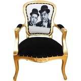 Casa Padrino Barock Luxus Barock Salon Stuhl Laurel & Hardy / Gold