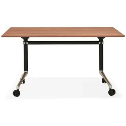 Kadima Design Schreibtisch Faltbar  140 x 70 cm  Mobil Modern Homeoffice  Braun  Computertisch