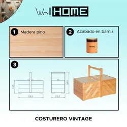 Wellhome Vintage lackiertes Nähkästchen
