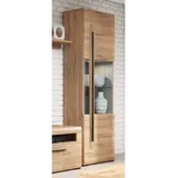 Lomadox Vitrine TURDA-83 nschrank Eiche Grandson Nb. mit LED Beleuchtung, B/H/T: 60/204/39 cm braun