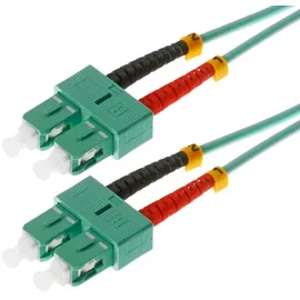 helos LWL Patchkabel SC/SC Duplex 50/125μm OM3 aqua 1,0m