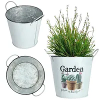 Kadax Blumentopf aus Metall, 16 cm, Mit Griffen