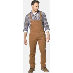 Latzjeans JAN VANDERSTORM "Latzhose KEARON", Damen, Gr. 74, N-Gr, beige, Obermaterial: 98% Baumwolle CO. 2% Elasthan EL., Hosen