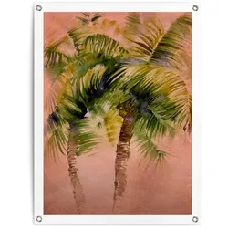 Poster REINDERS "Painted Palm Trees", braun (farbe bild(er): braun), B:60cm H:80cm T:0,1cm, Leinwand, Bilder, Outdoor für Garten oder Balkon