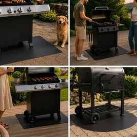 Tulup Grill-Unterlage 80 x 90 cm Metall Schwarz